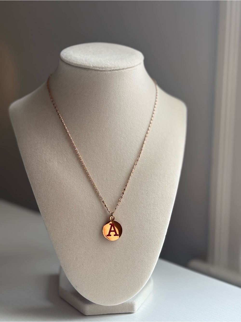 Gold Initial Necklace Letter A Pendant Minimal Dainty Personalized Jewelry - Picture 10 of 10